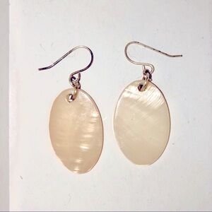 ✨ Cream tortoise oval geometric earrings